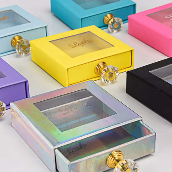 Sinicline Custom Logo Printed Hair Extension Packaging Drawer Box